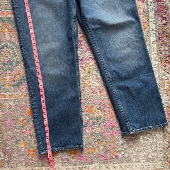 J. Crew Classic Straight Leg Blue Medium Wash High Rise Jeans Women’s Size 33 - Picture 4 of 11